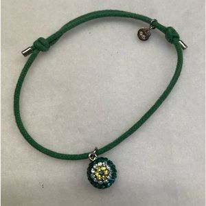 Swarovski Evil Eye Bracelet, Adjustable, round cord with crystals on ball.